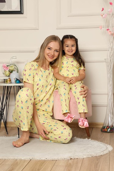 Anne Kız Kombin Pijama Takımı